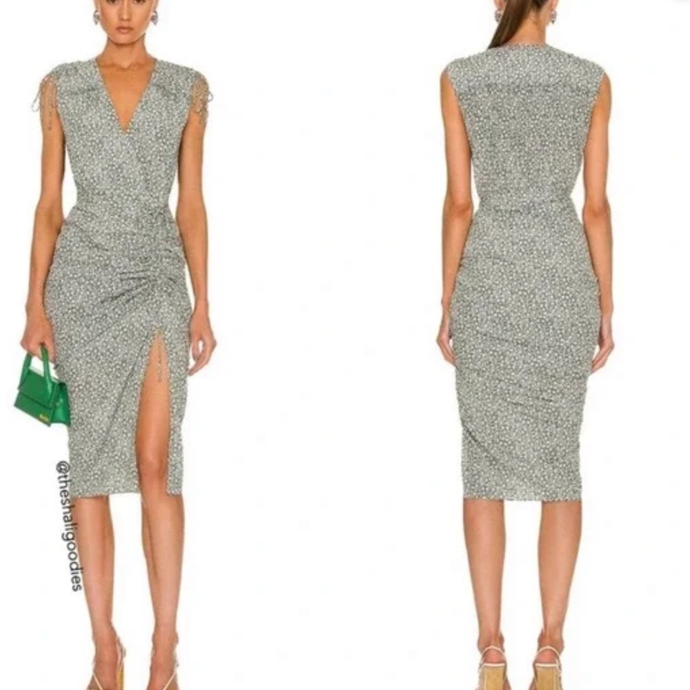 Veronica Beard Teagan Ruched Stretch-Silk Dress Size 4 - Picture 4 of 14
